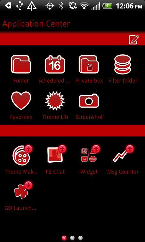 GO SMS Black & Red