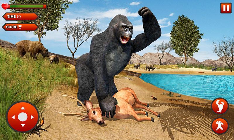 Angry Gorilla Attack : Wild Animal Jungle Survival