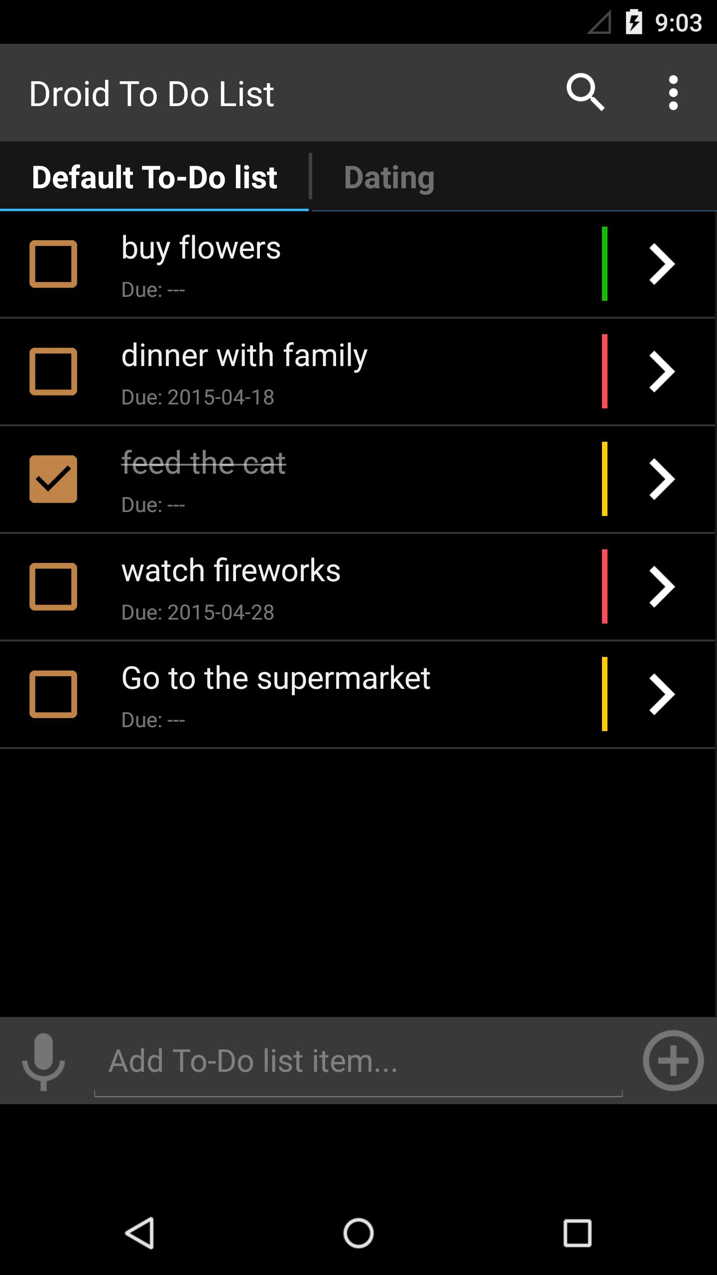 Droid To Do List