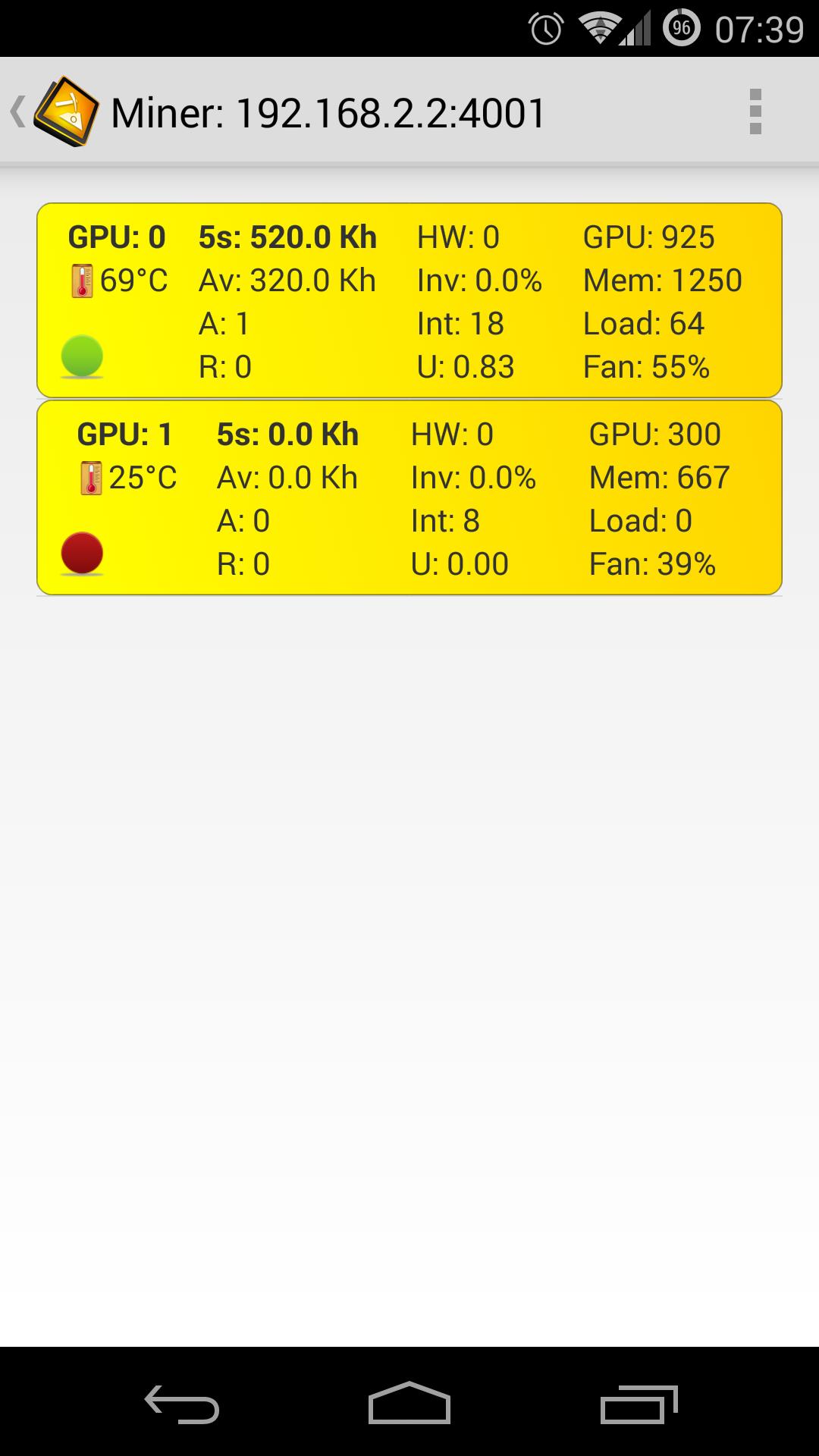CGminer Mobile Monitor