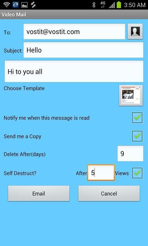 Vostit Video email