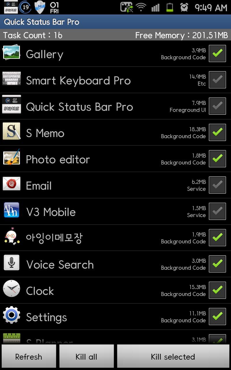 Quick Status Bar