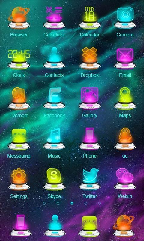 Galaxy Hologram Launcher Theme
