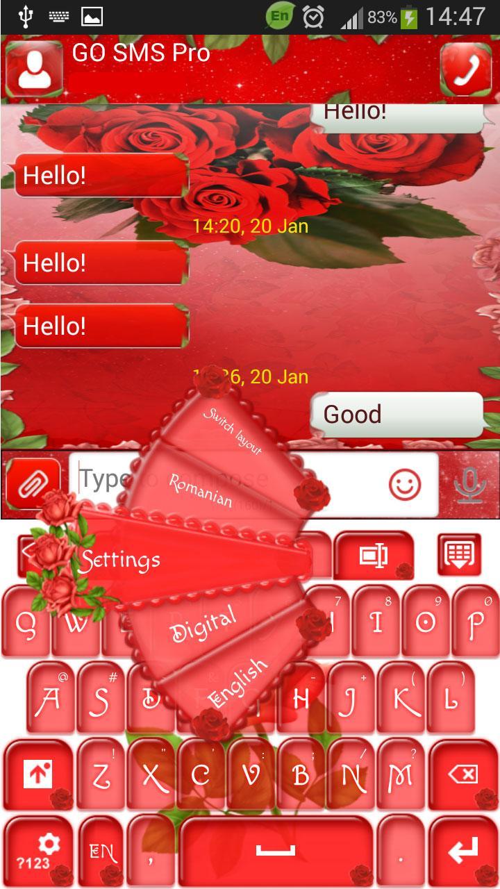 GO SMS Red Rose