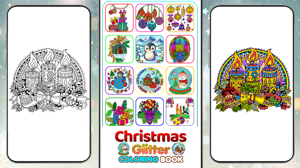 Christmas Gliter Coloring Book