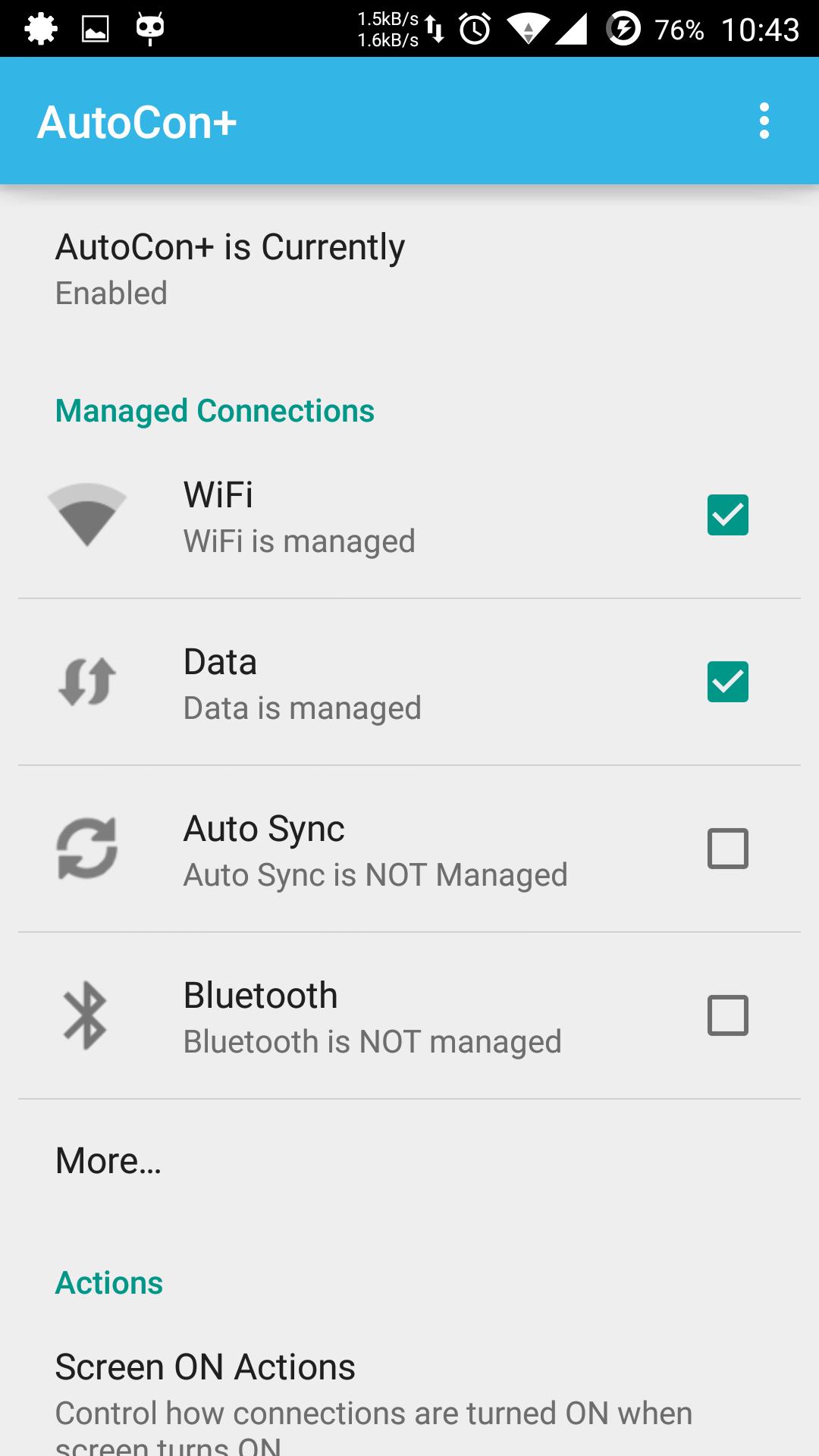 AutoCon - Save Battery & Data