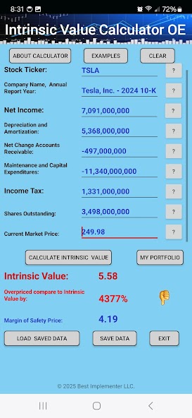 Intrinsic Value Calculator OE