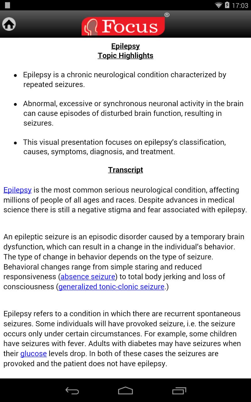 Epilepsy-An Overview