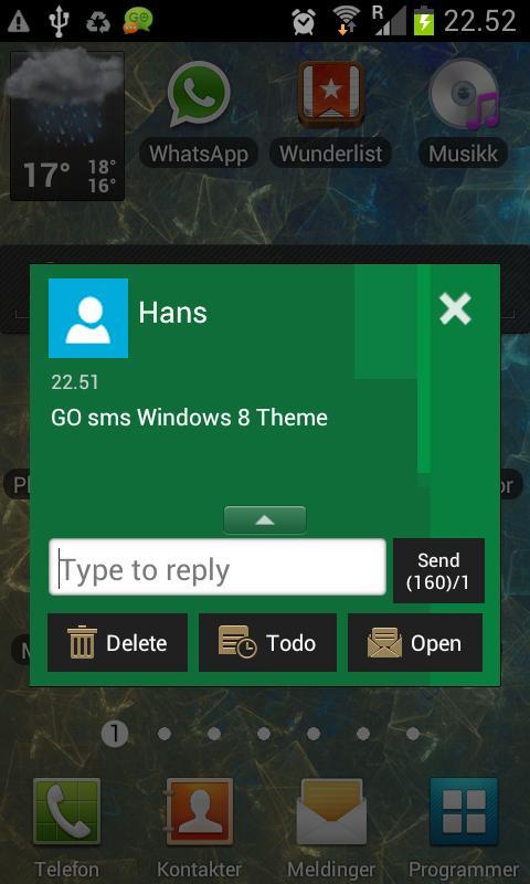 GO SMS Windows 8 Metro