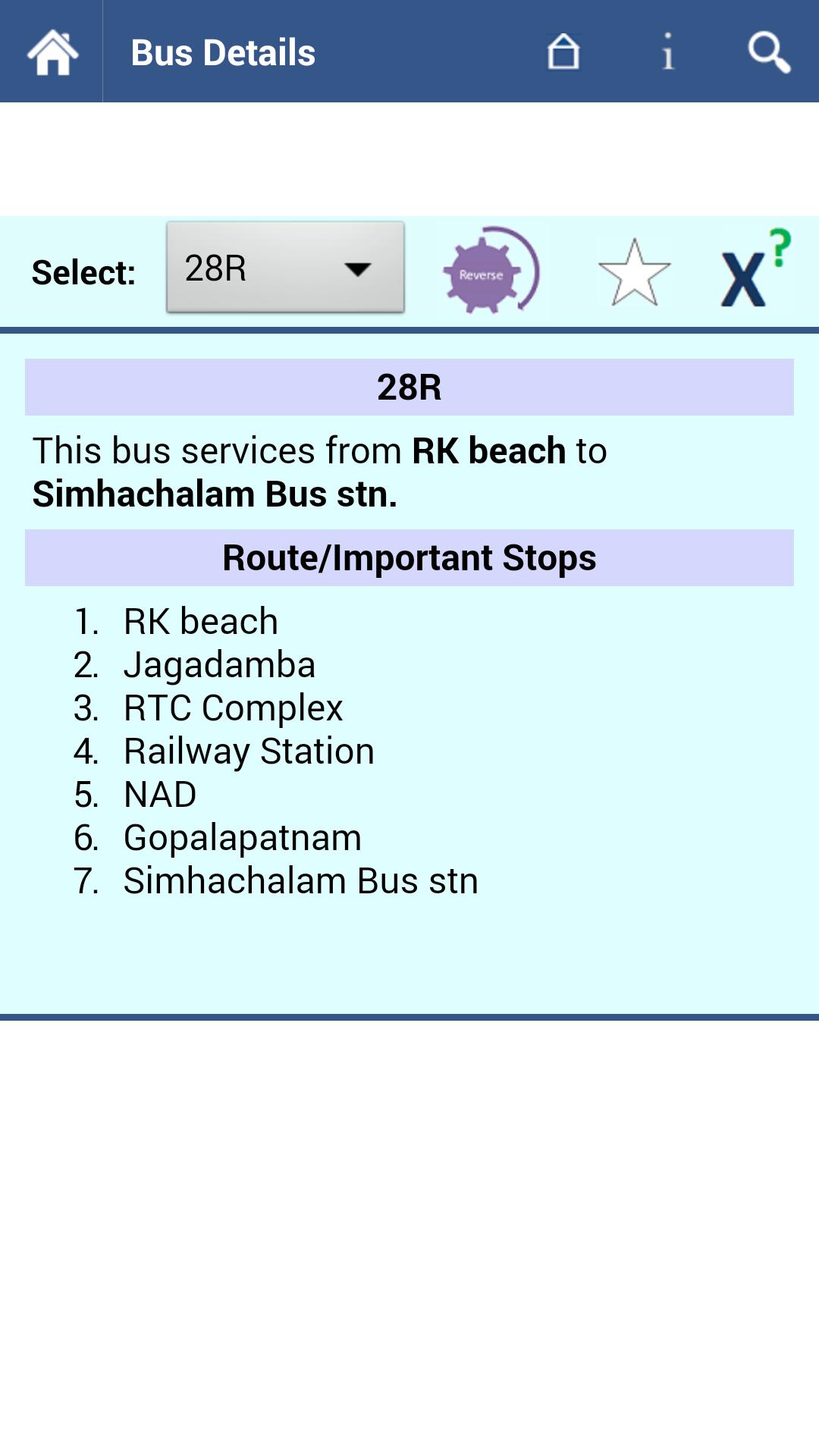 Vizag Bus Info