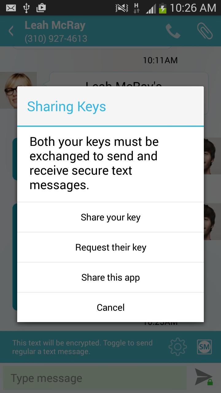 Secure Messenger encrypted SMS