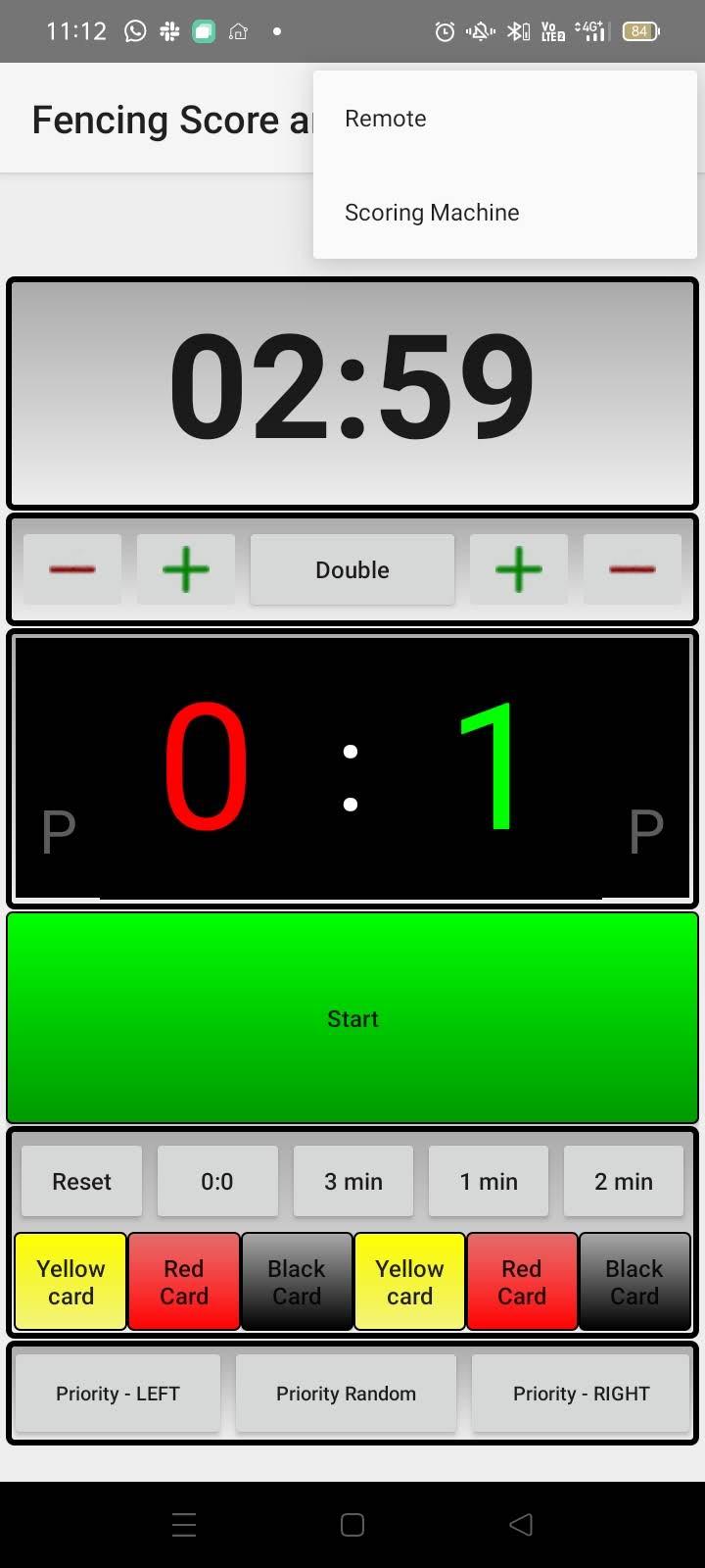 Fencing score and time