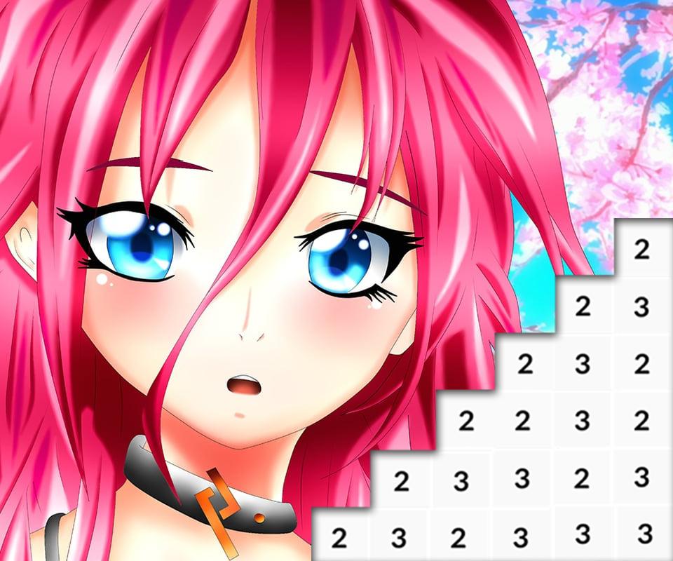 Manga Girls Color By Number: Paint Anime Pixel Art