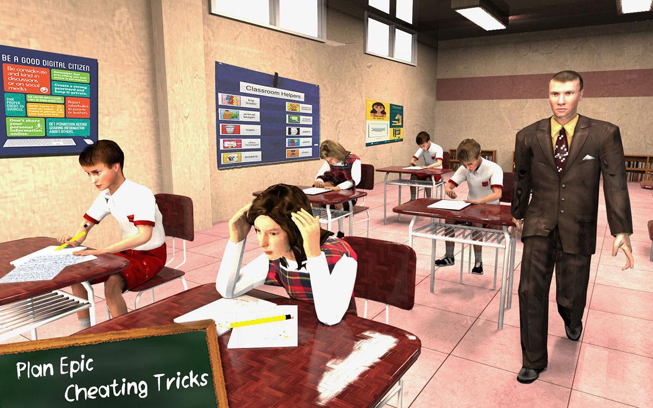 Virtual Classroom Cheating Sim: High School Games