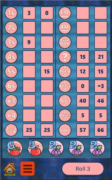 FiveOAK, yatzy dice game.