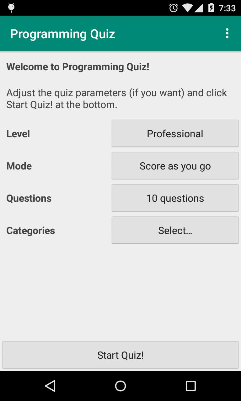 Programming Quiz LITE
