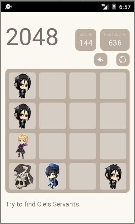 Black Butler 2048 Puzzle