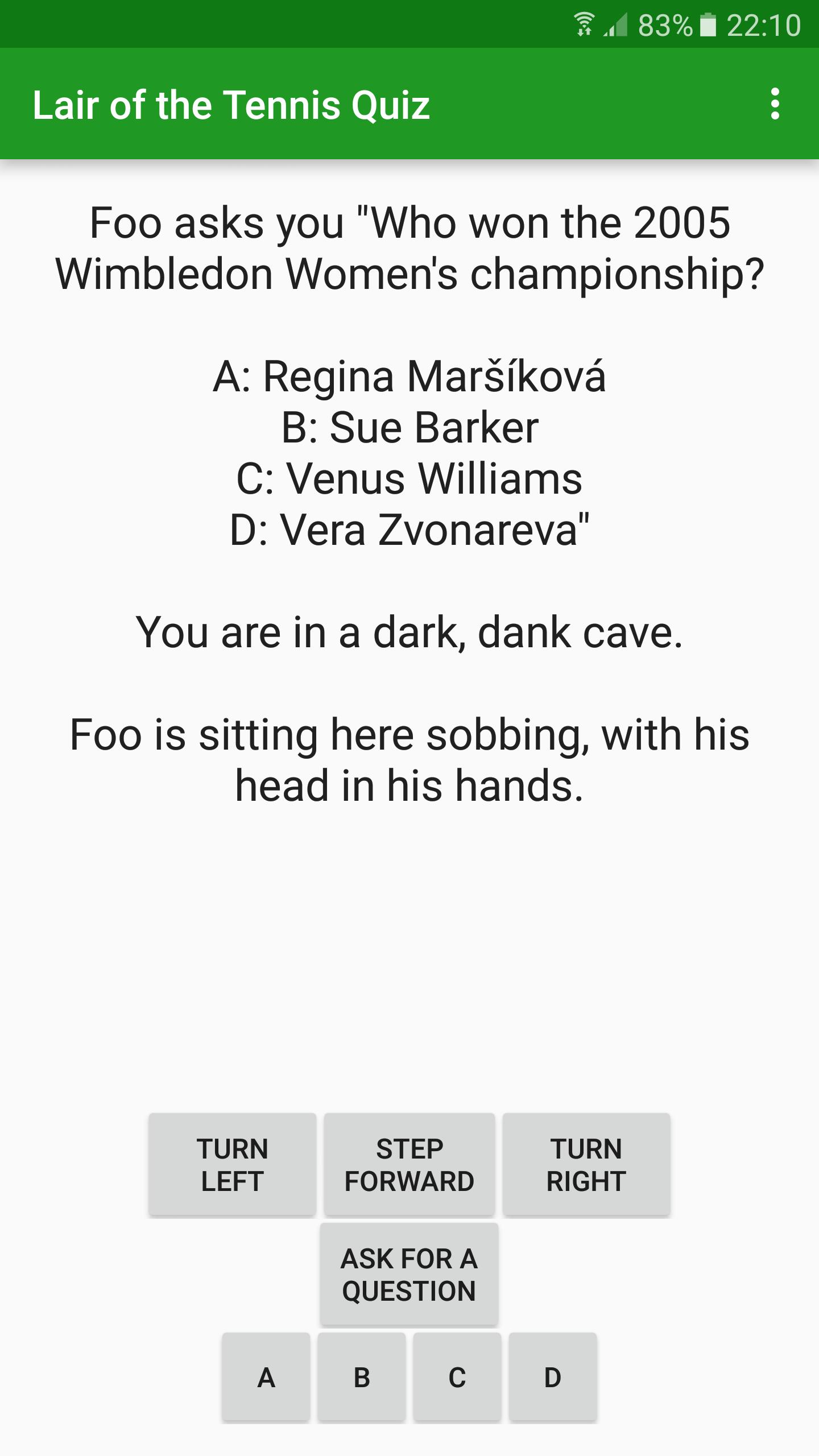 Lair of the Tennis Quiz