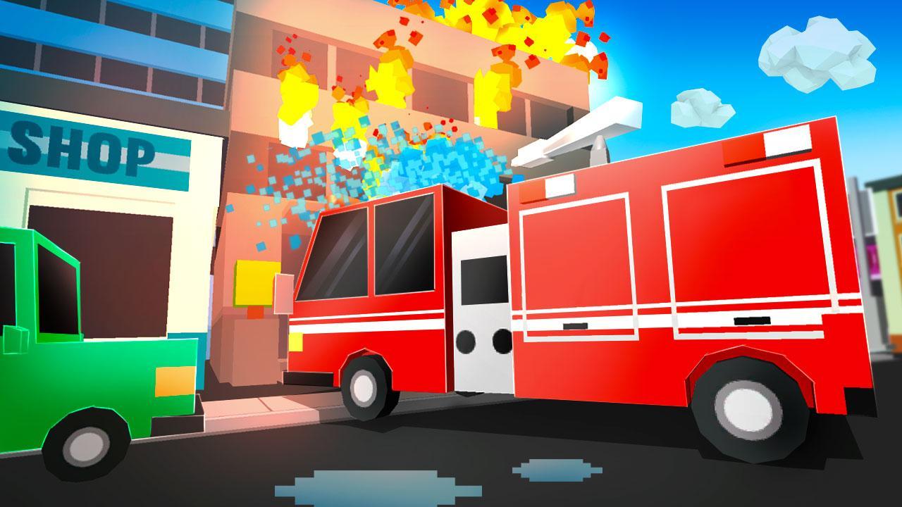 Cube Fire Truck: Firefighter