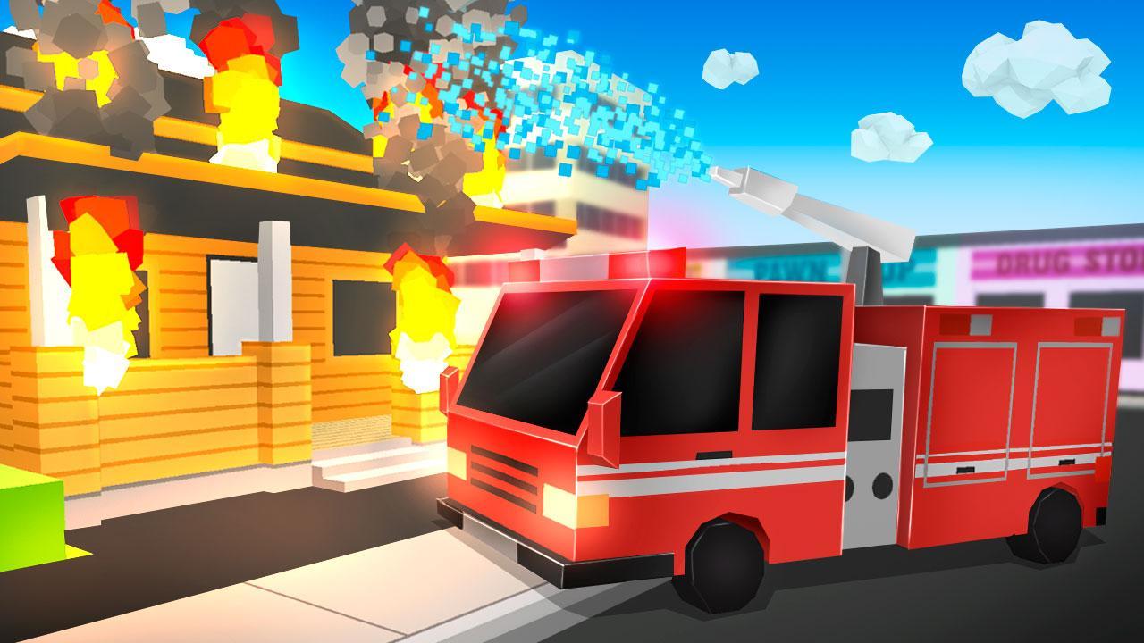 Cube Fire Truck: Firefighter