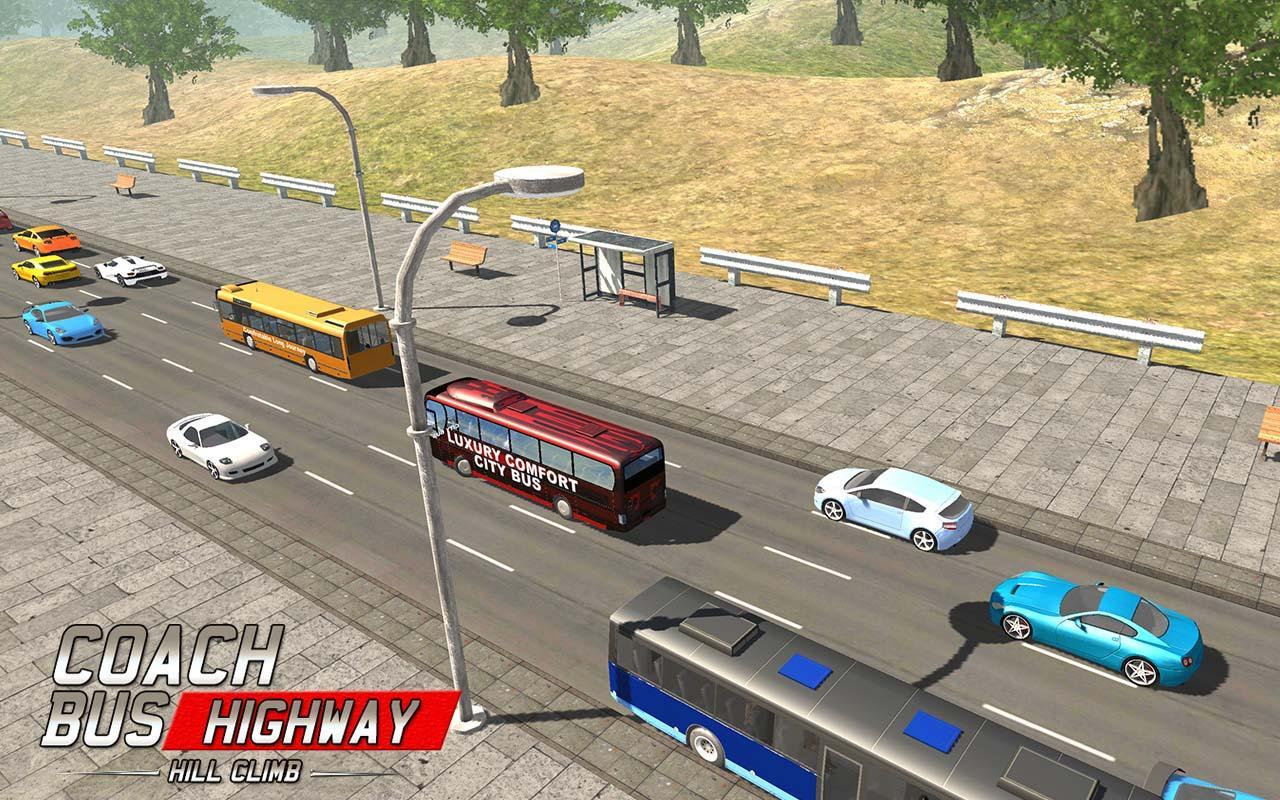 Coach Bus Highway Hill Climb